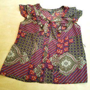 AGB Silky Blouse with flutter sleeves